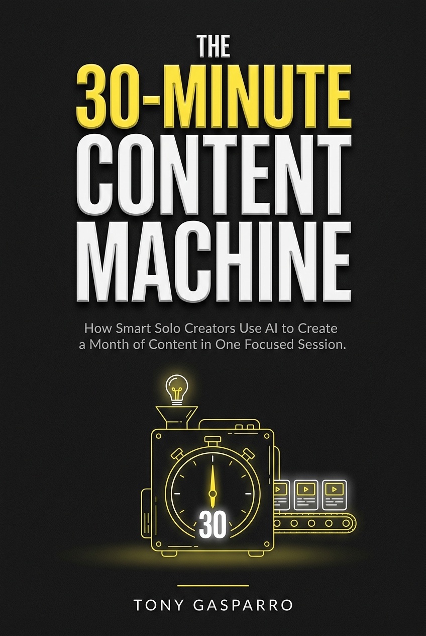 The 30-Minute Content Machine ebook cover by Tony Gasparro