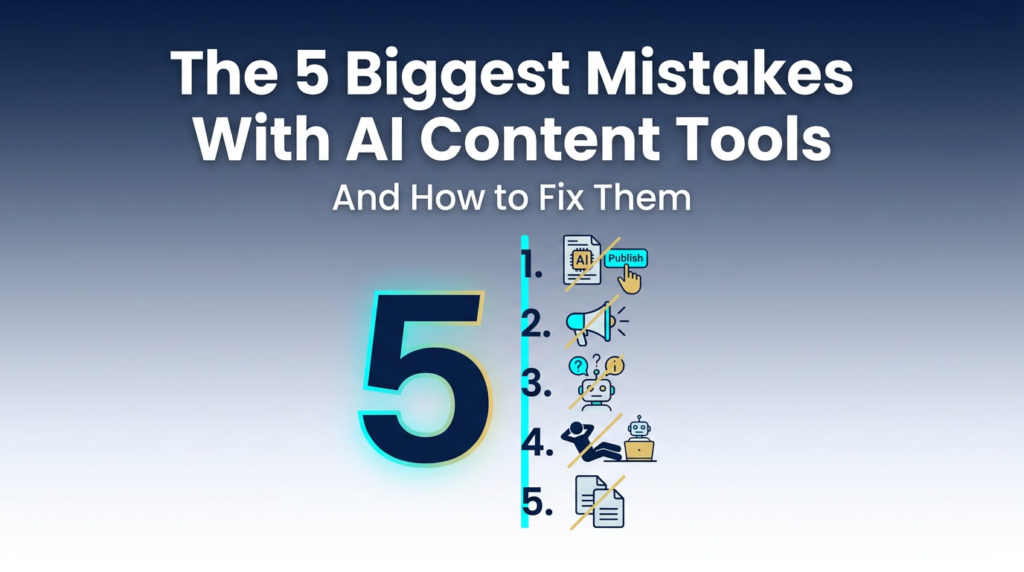 The 5 biggest mistakes people make with AI content tools and how to fix them using Human-Driven AI and The Vegas Protocol