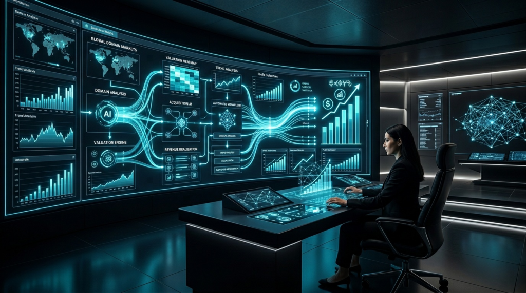 structured system dashboard showing control and management of domain portfolio