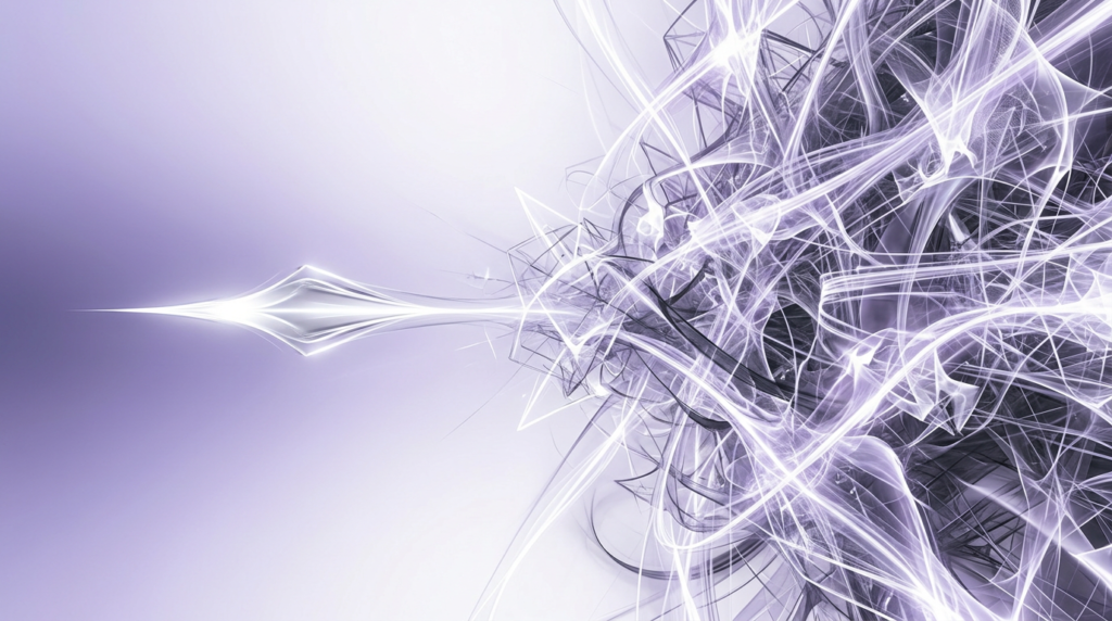 Bright surreal scene showing early signal advantage against crowded late-stage noise